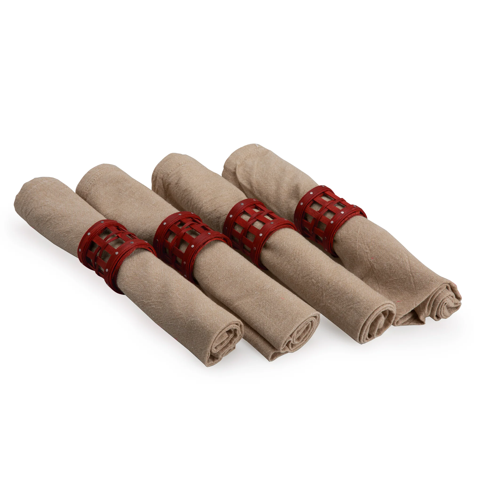 1896 Napkin Ring Set - Bold Red - Image 2