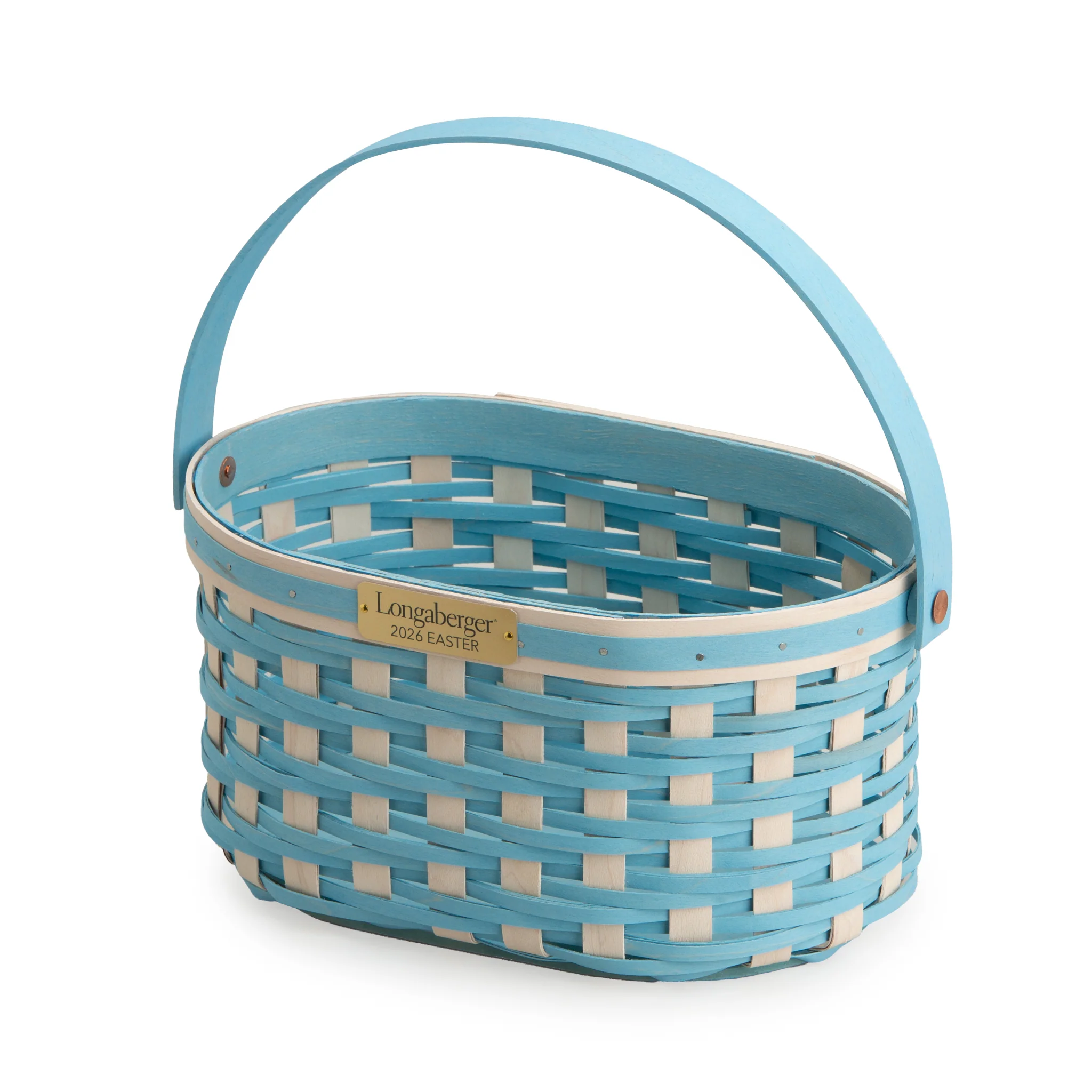 Collector's Easter Medium Oval Basket with Protector - Blue - Image 7