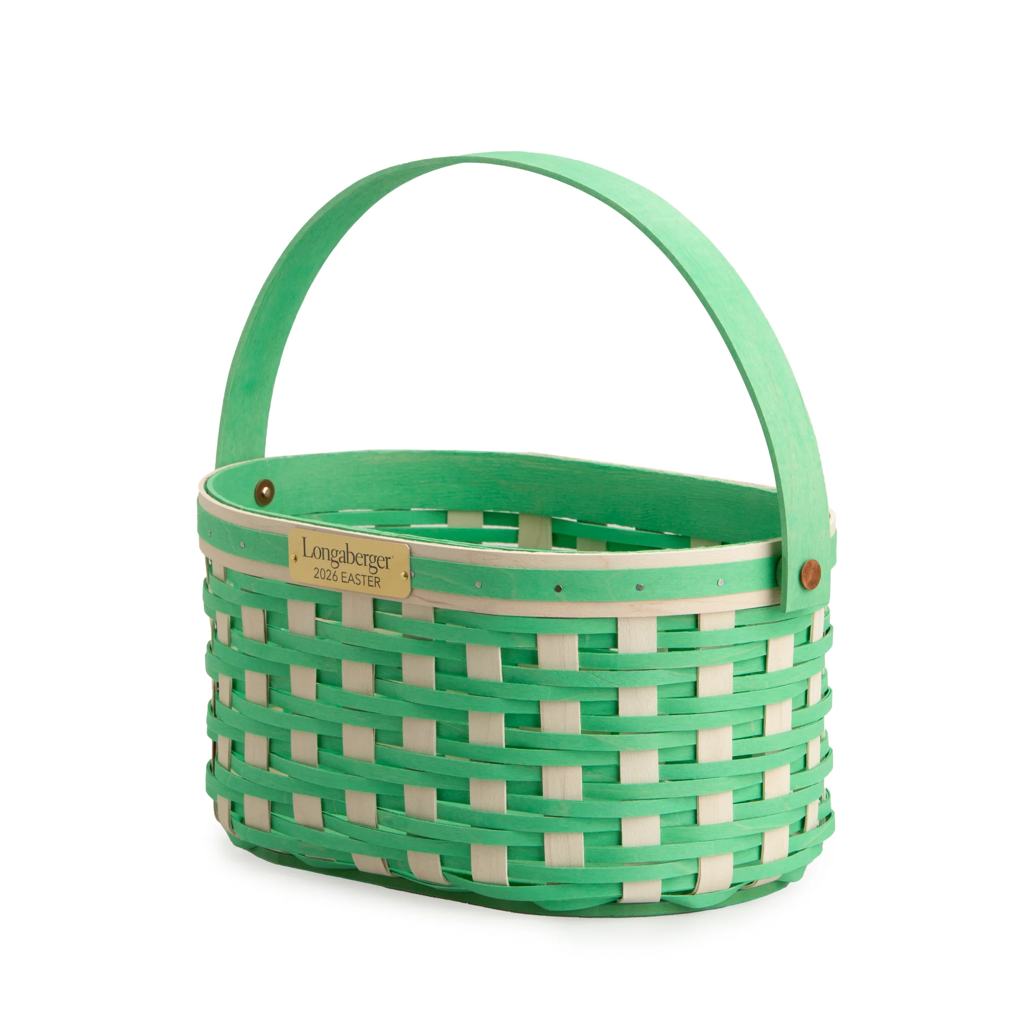 Collector's Easter Medium Oval Basket with Protector - Green - Image 5