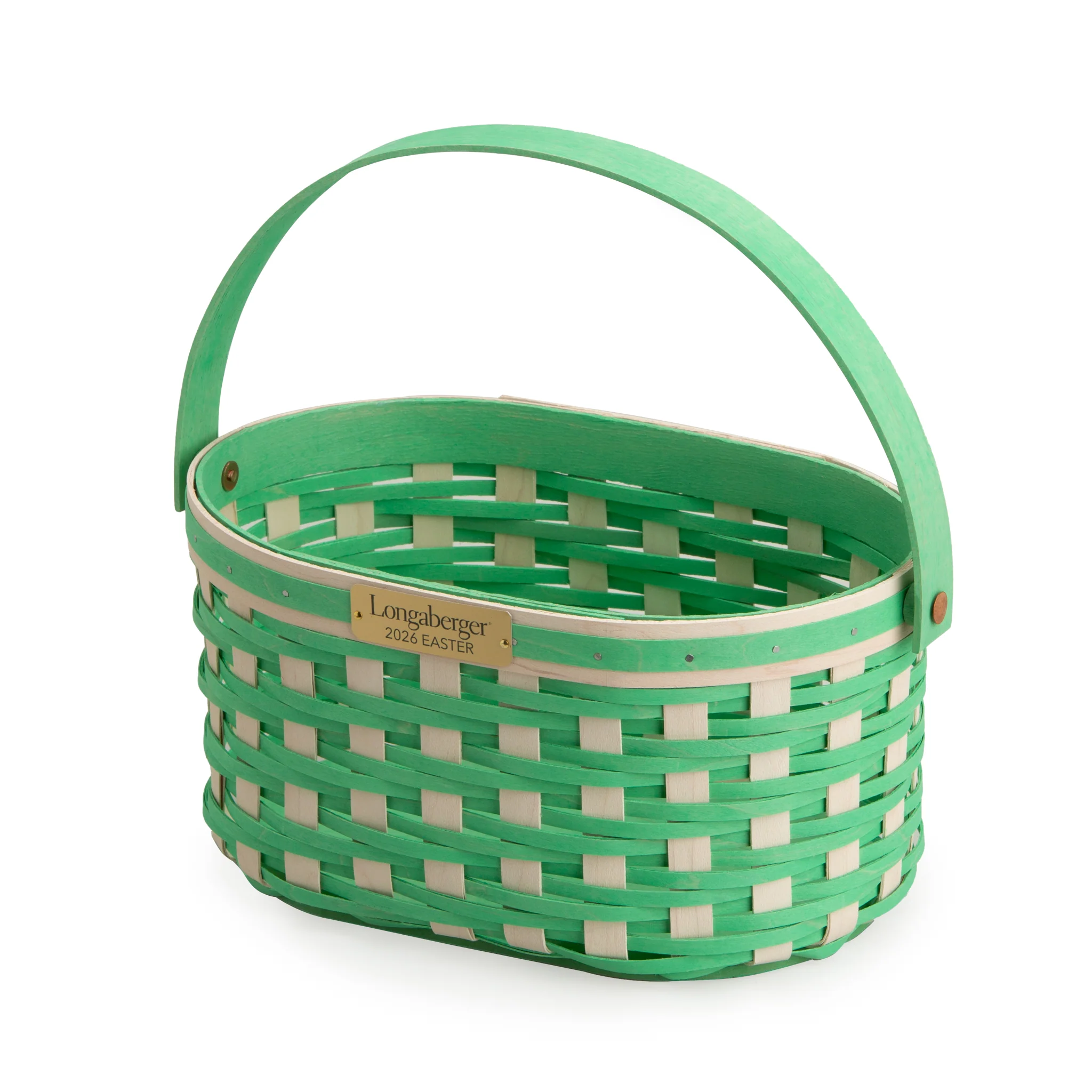 Collector's Easter Medium Oval Basket with Protector - Green - Image 7