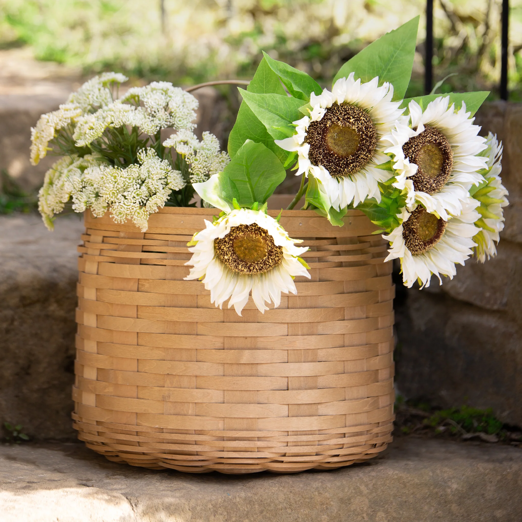 Round Storage Basket with Protector - Light Brown