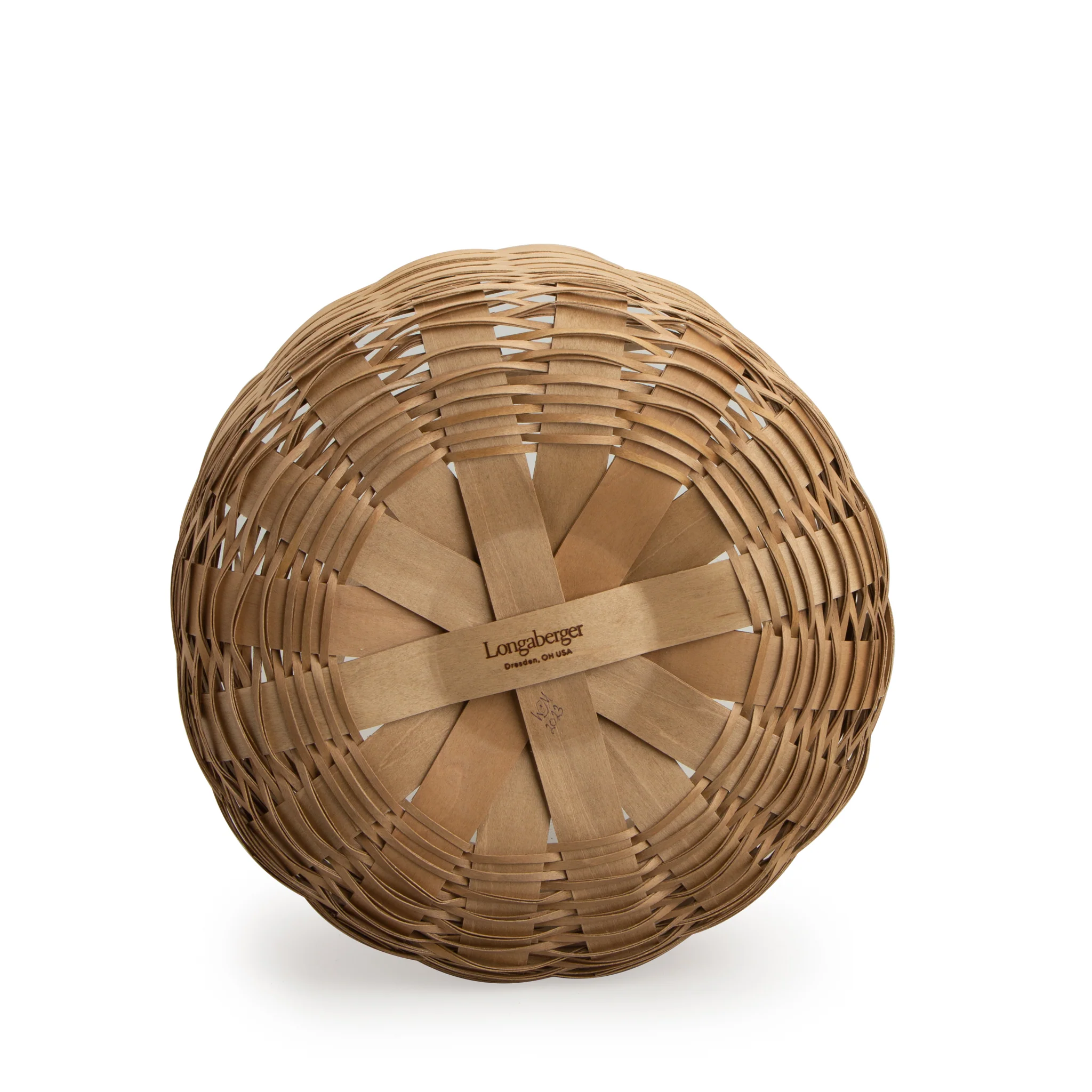 Round Storage Basket with Protector - Light Brown - Image 3
