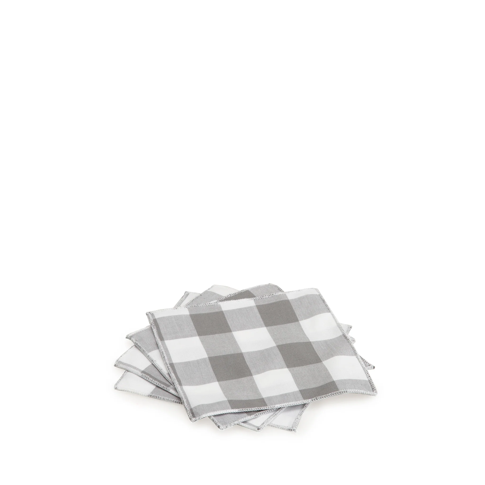Cocktail Napkin Set - Grey Gingham