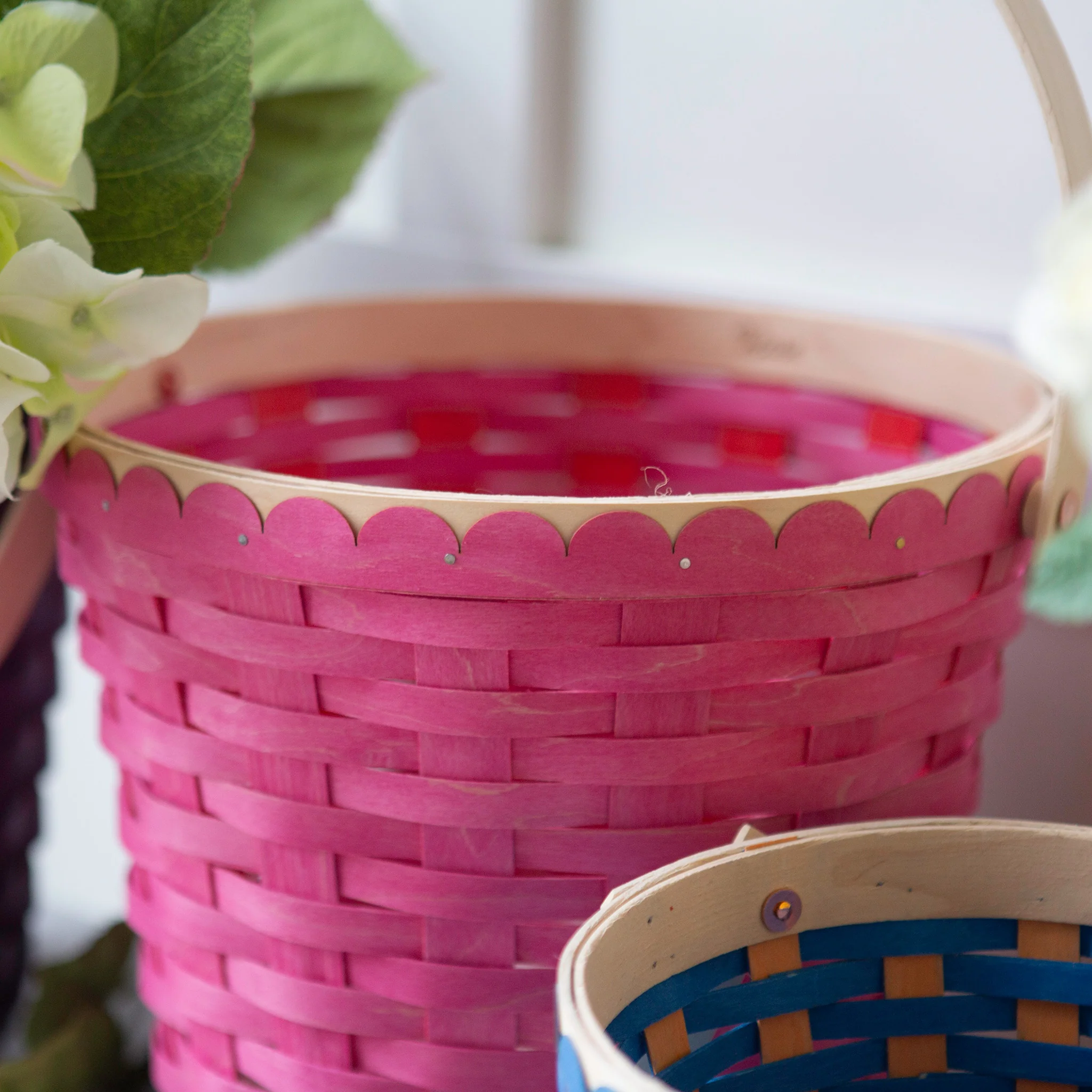 Large Spring Flower Basket with Protector - Rose - Image 3