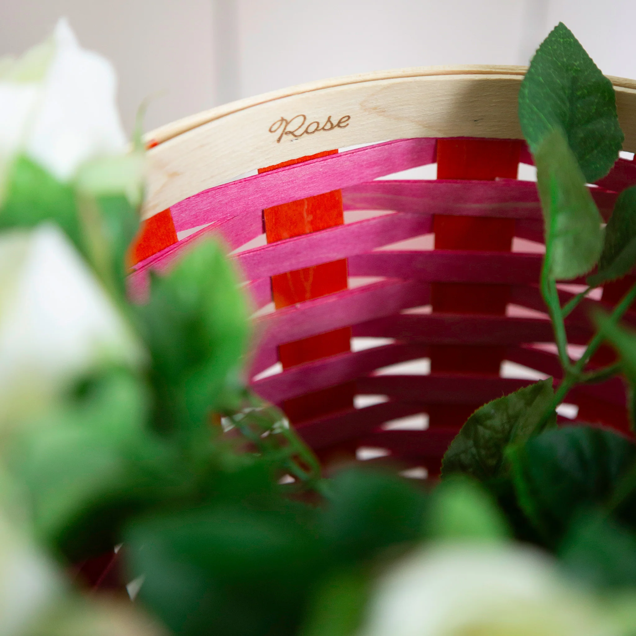 Large Spring Flower Basket with Protector - Rose - Image 4