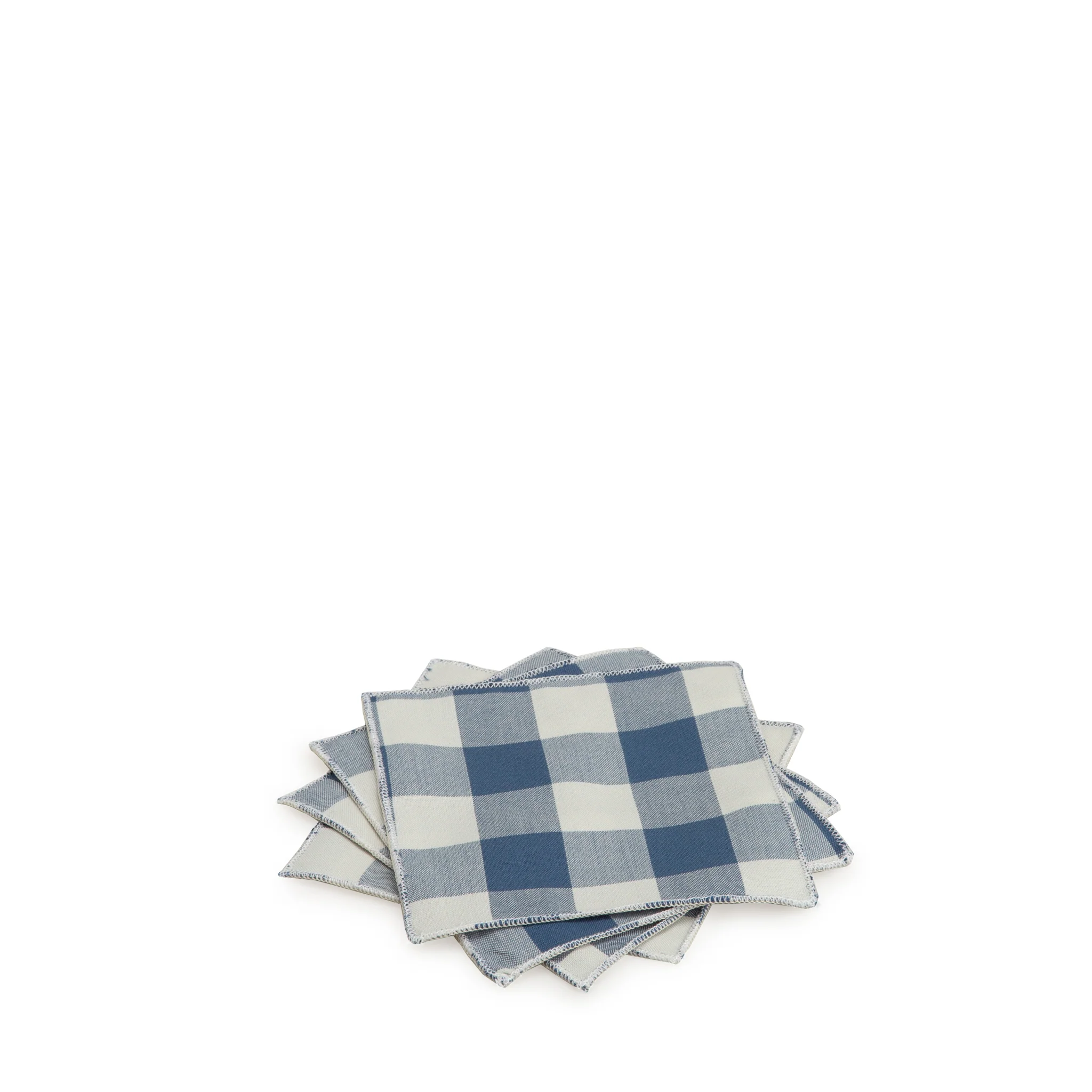 Cocktail Napkin Set - Navy Gingham