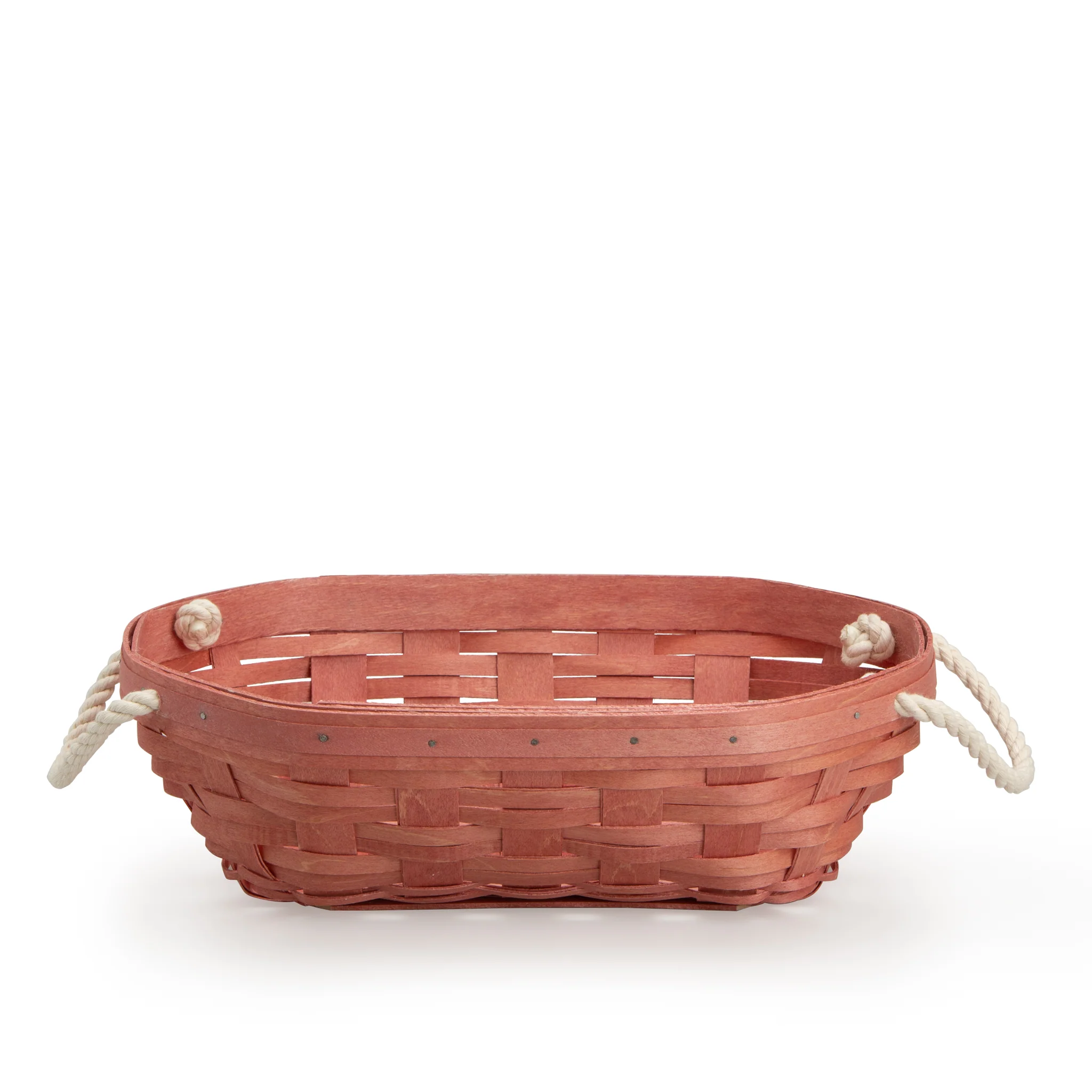 Oval Rope Basket - Light Red