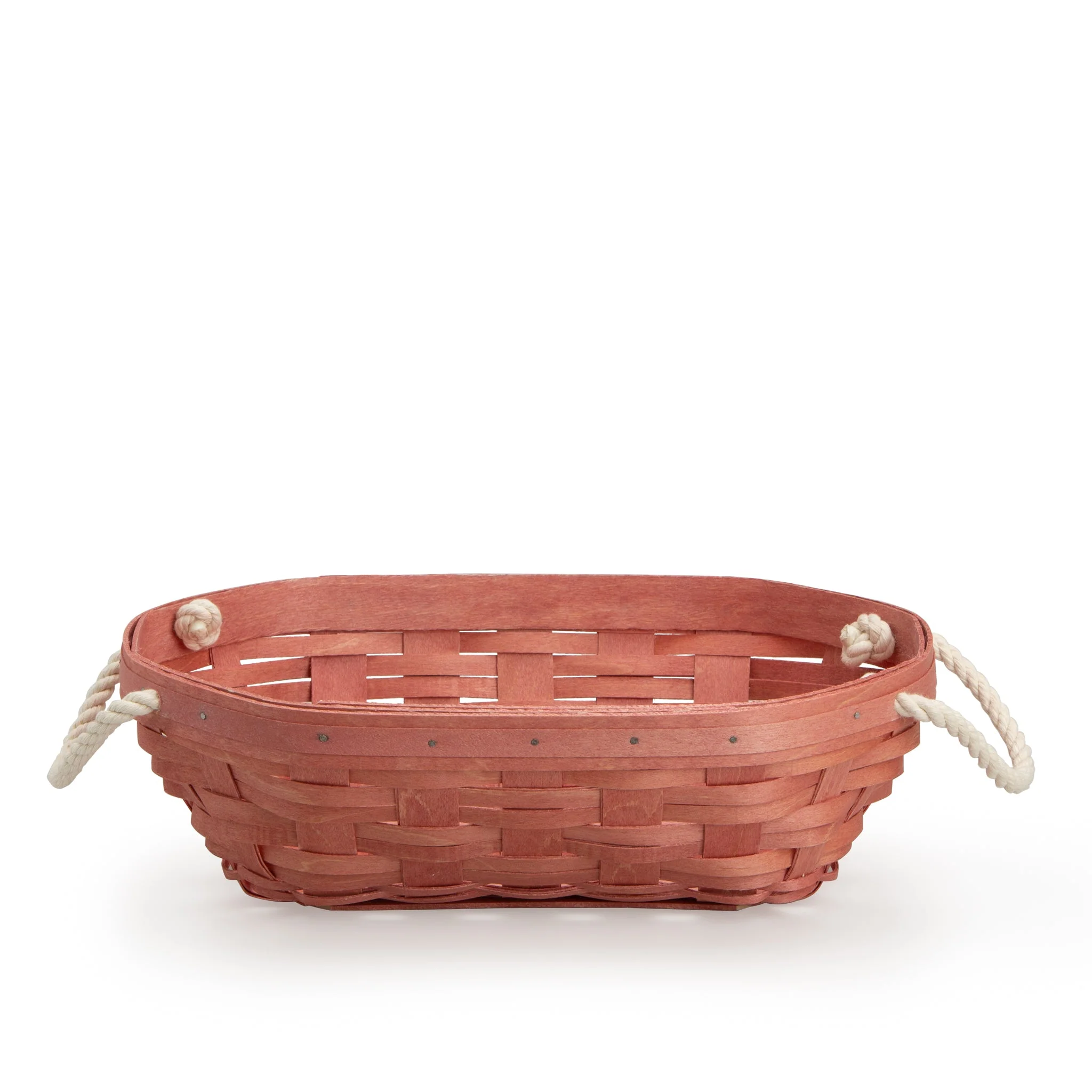 Oval Rope Basket - Light Red - Image 2