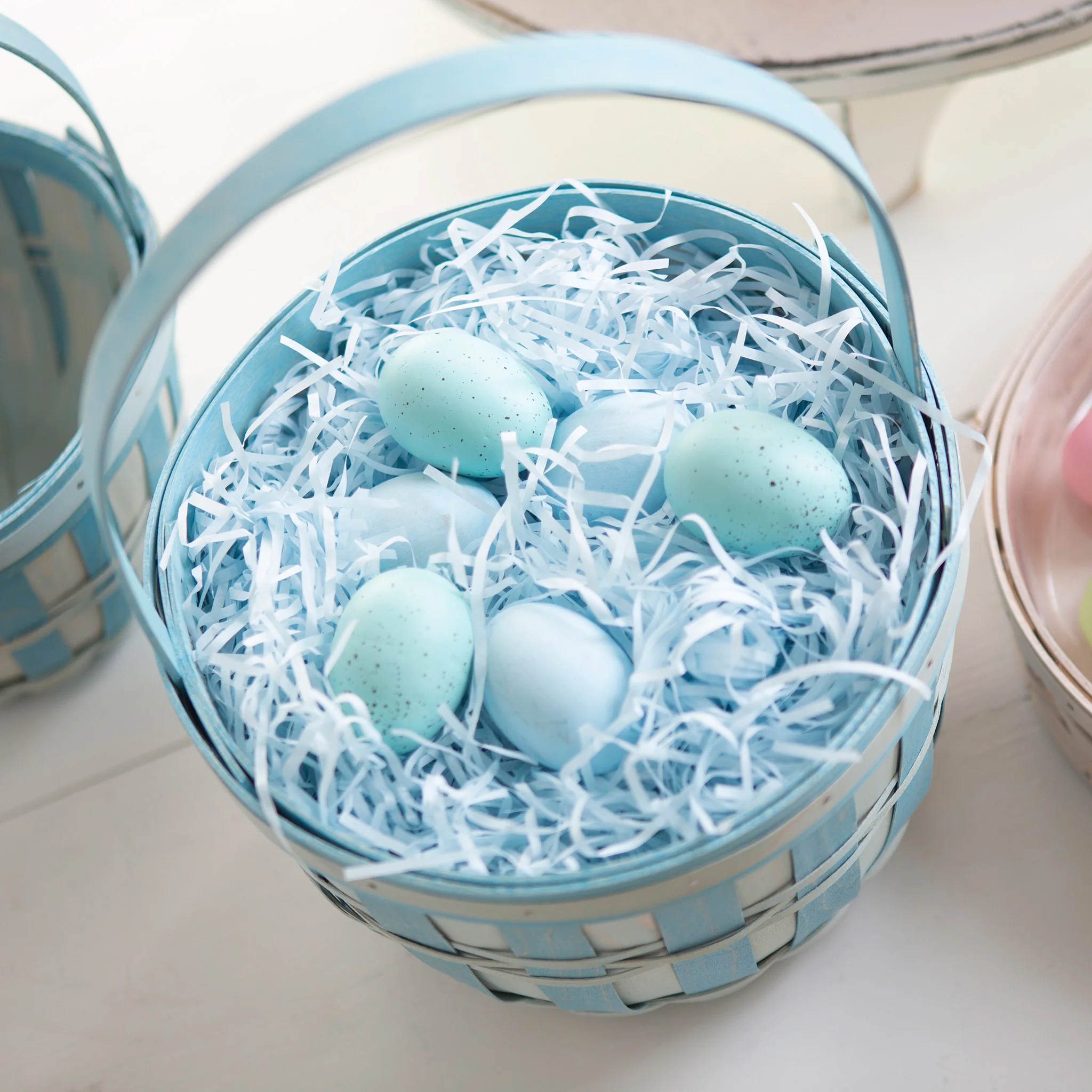Small Easter Trug Basket with Protector - Robin's Egg Blue - Image 3