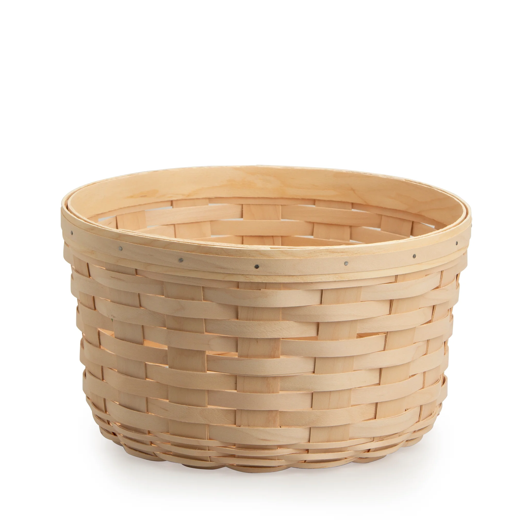 Large Round Basket - Whitewashed
